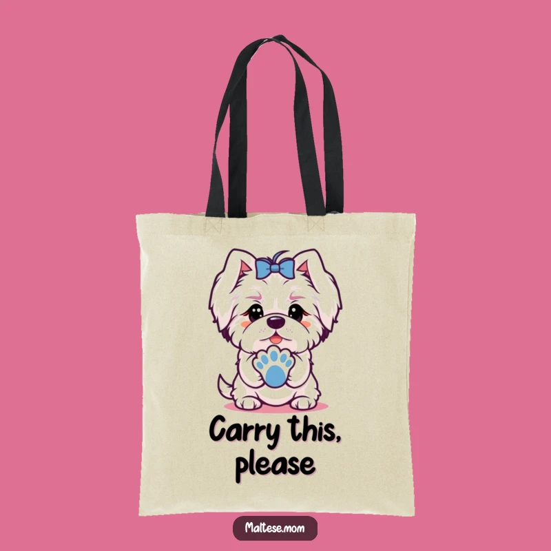 Funny Maltese Offering Paw Tote Bag: Carry Friendship, Practical Gift