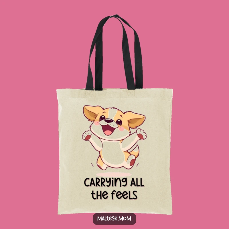 Funny Dog Leap Tote Bag: Carry Joy, Adorable Funny Gift for Shopping Sprees