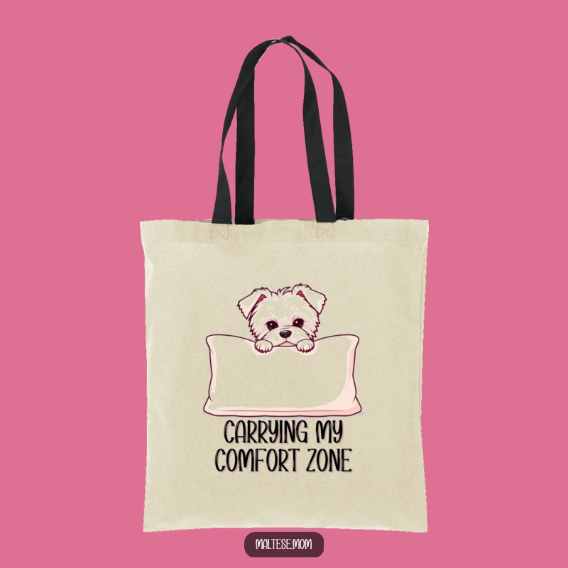Funny Maltese Puppy Cushion Tote Bag - Comical & Cute Dog Accessory