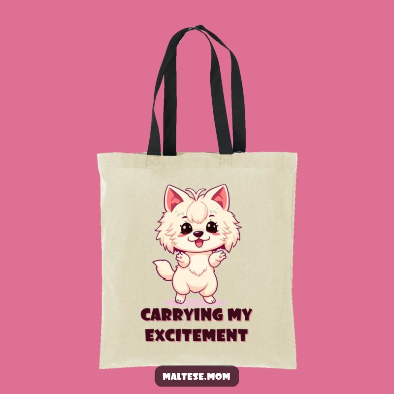 Funny Maltese Spin Tote Bag: Stylish Lady Dog Carryall, Perfect Practical Gift!