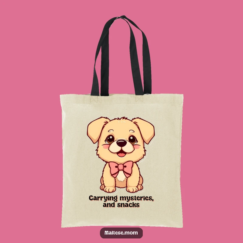 Funny Tote Bag: Curious Bow Dog, Playful Essential Carrier, Quirky Gift