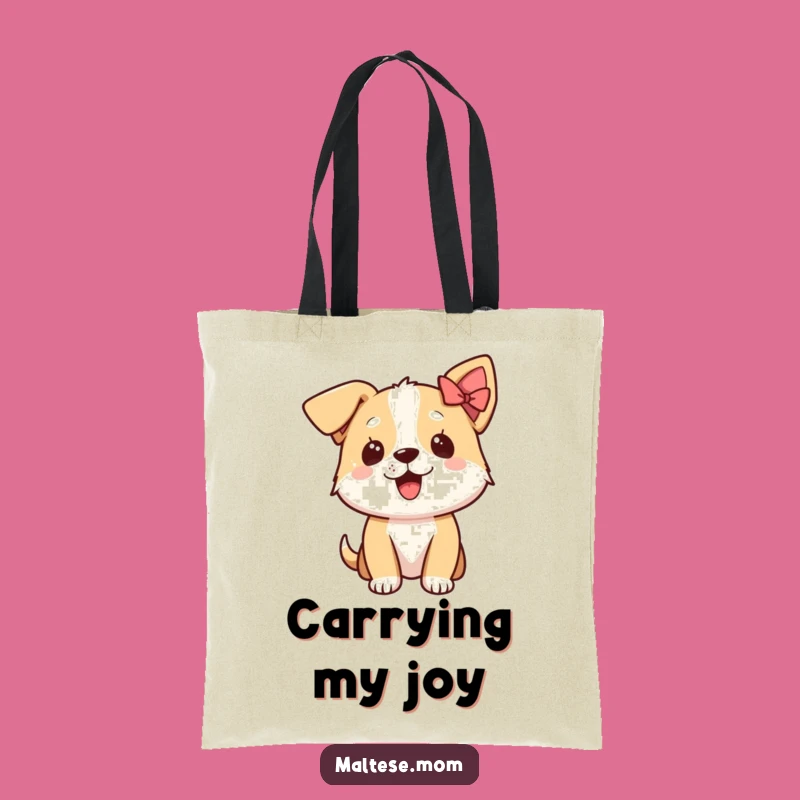 Funny Excited Dog Bow Ear Tote Bag: Carry Your Enthusiasm with Canine Style