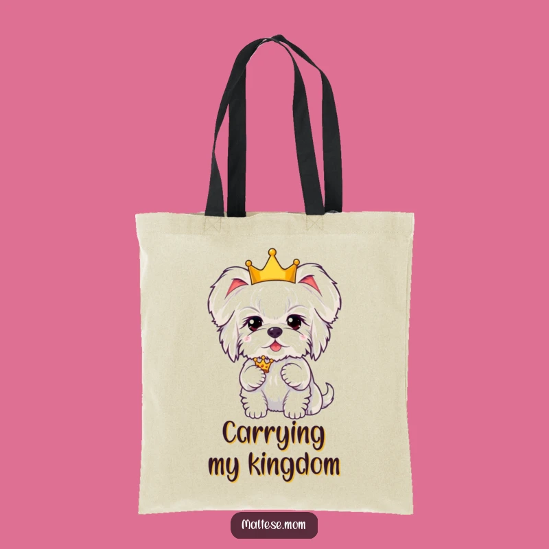 Funny Kawaii Maltese Crown Tote Bag: Hilarious Accessory for Pawsome Adventures