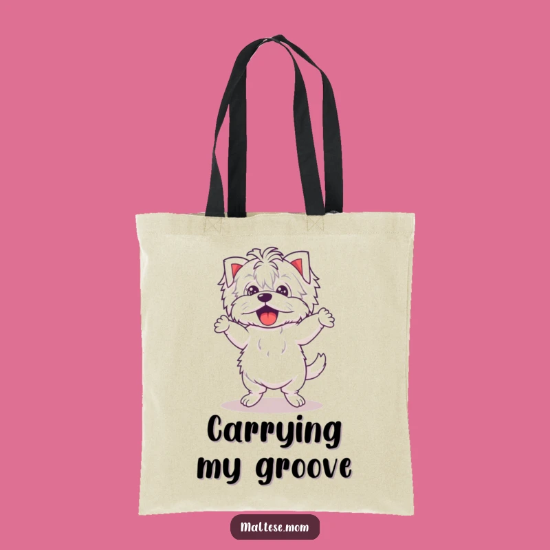 Funny Kawaii Maltese Dance Tote Bag: Wobbly legs style, carry your fun funny gift.