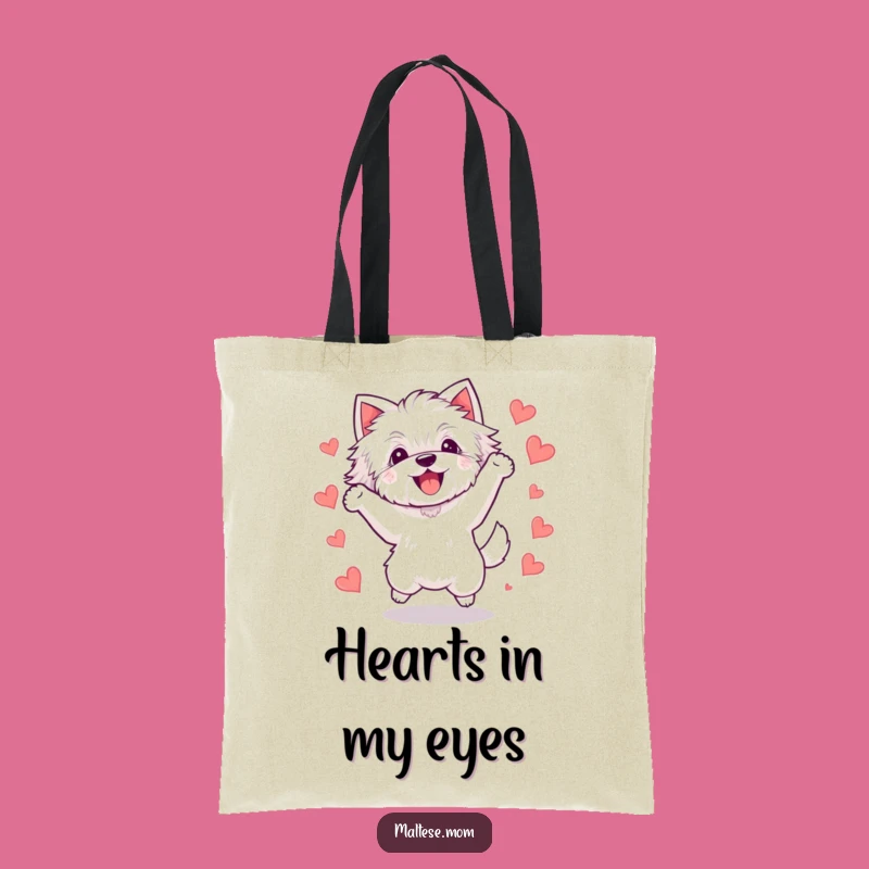 Funny Kawaii Maltese Dog Tote Bag, Chic Bichon Jumping Carryall, Perfect Gift