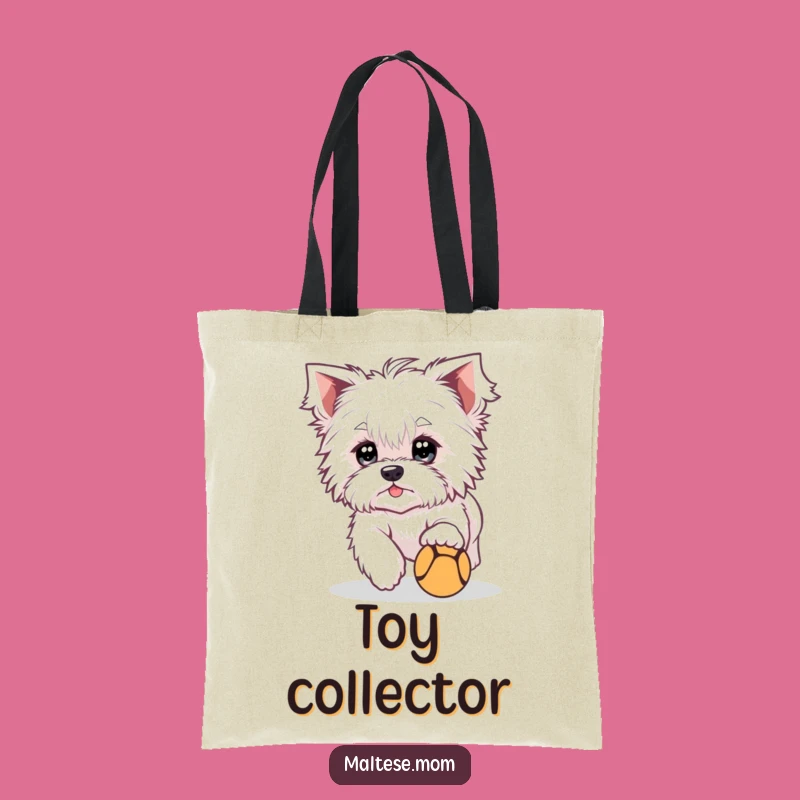 Funny Maltese Chasing Ball Tote Bag - Playful Pup Accessory