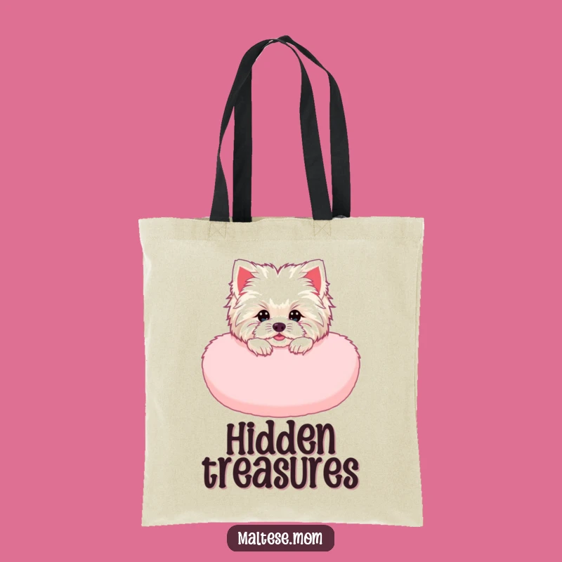 Funny Maltese Lady Tote Bag: Cozy Companion, Pink Peek, Hilarious Gift