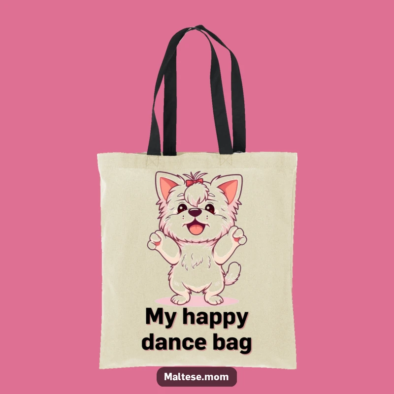 Funny Happy Maltese Dance Tote Bag: Carry Your Joy Everywhere!