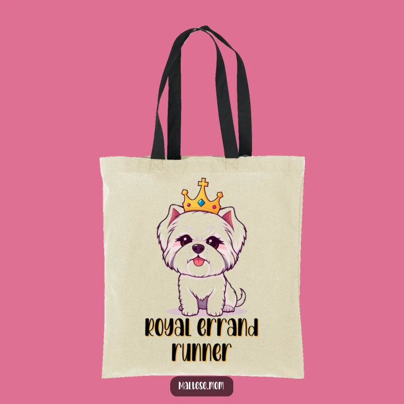 Funny Maltese Crown Tote Bag: Regal Pooch Accessory